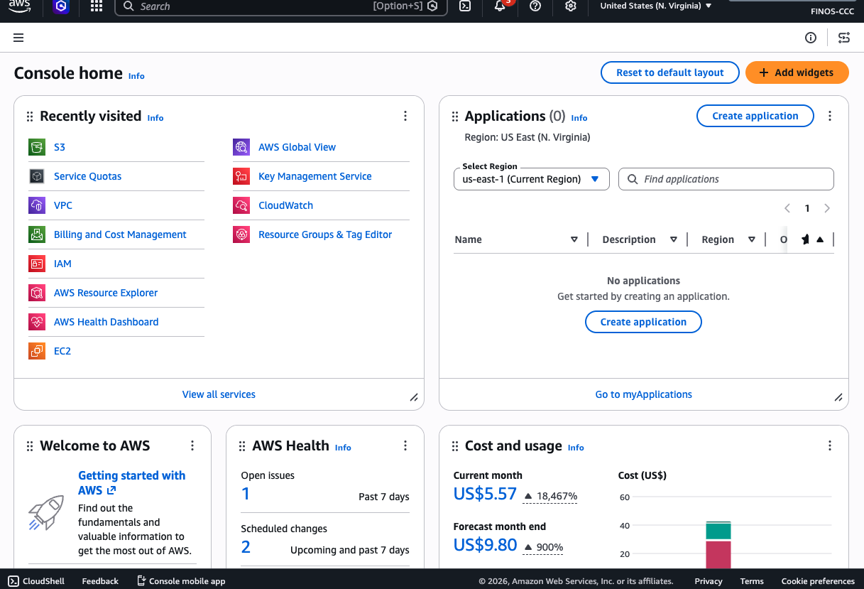 FINOS-CCC AWS integration environment console