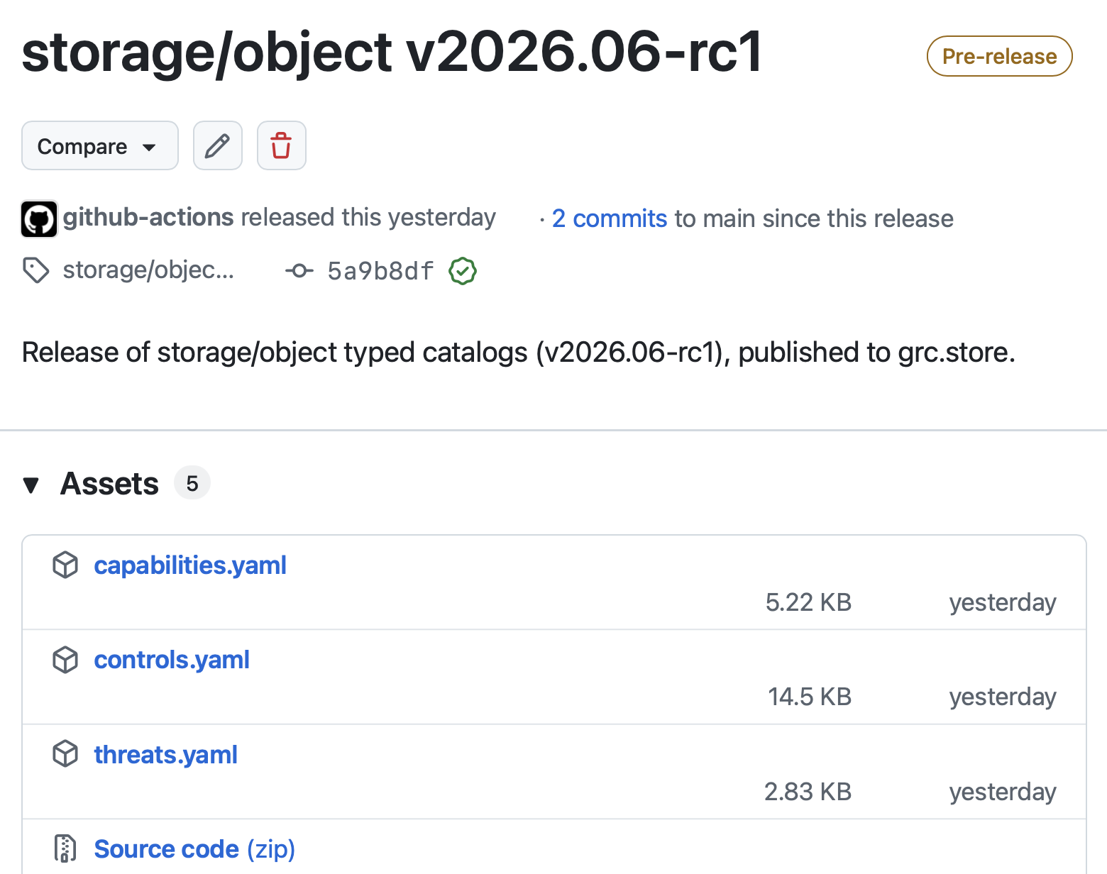 GitHub Releases screenshot